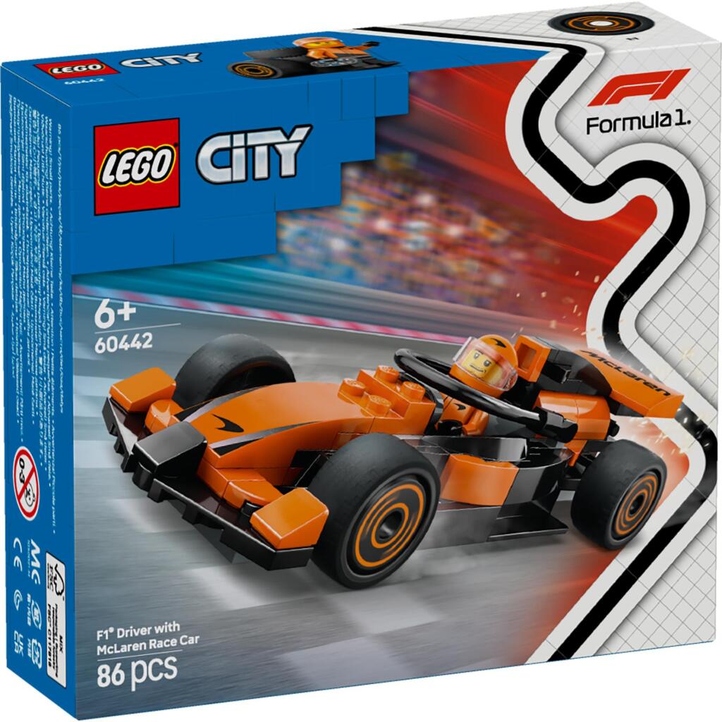 Lego city 60442 f1 driver med mclaren racerbil