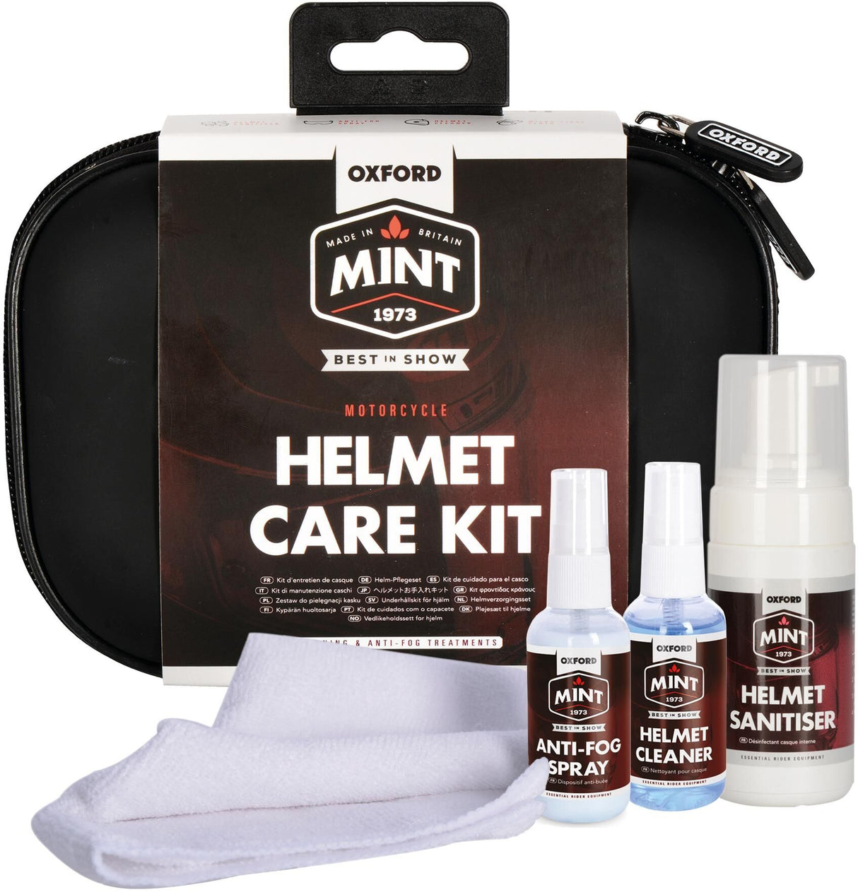 Kit de manutenção de capacete Mint Kit de cuidados de capacete oxford. conjunto de cuidados para capacete oxford