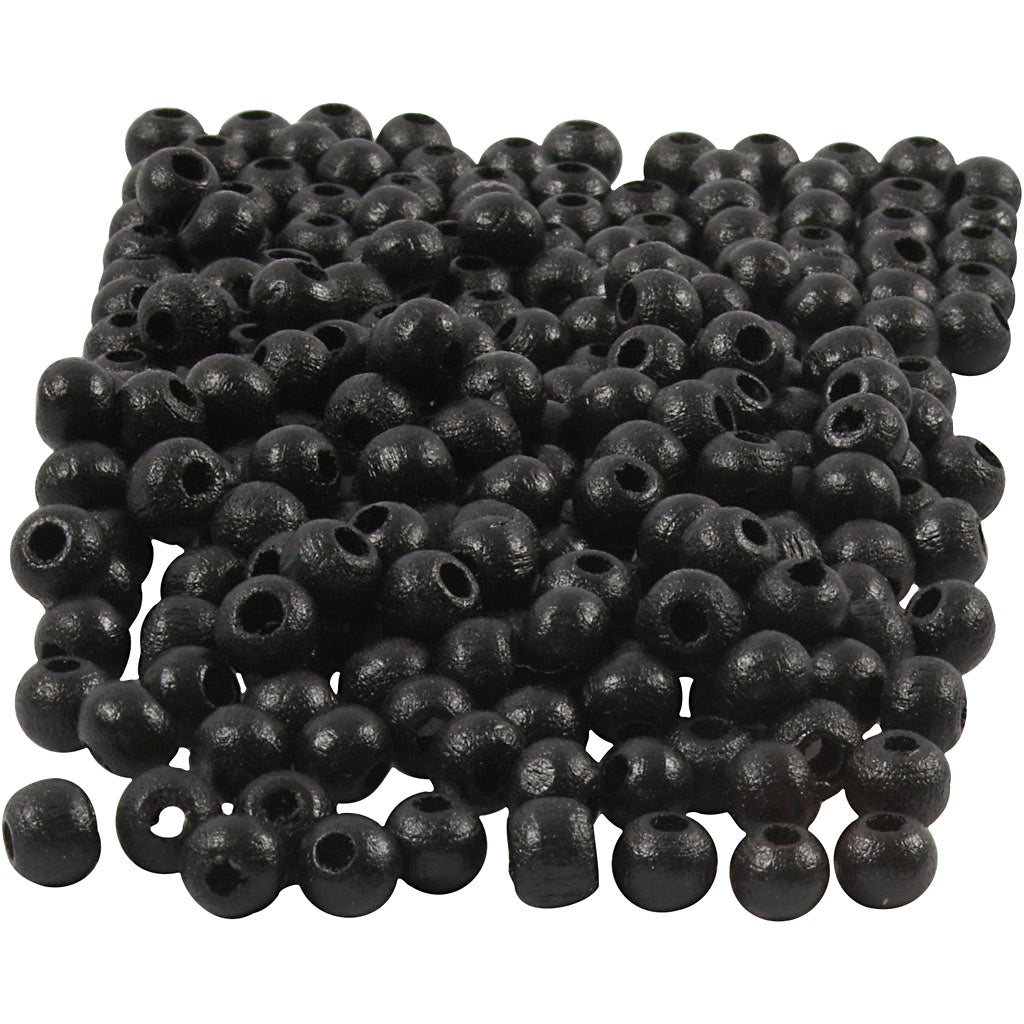 Creativ Company Wooden Beads Black, 150º.