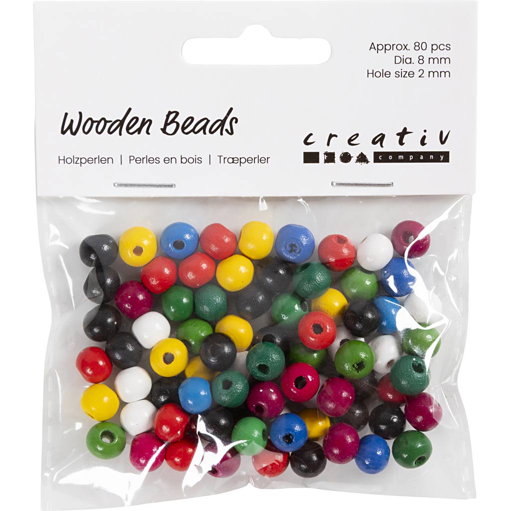 Creativ Company wooden beads assorted colors, 150pcs.