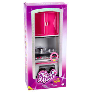 Fleur kitchen play set gas stove with oven and kitchen cupboard