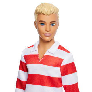 Barbie fashionista ken red and white stripe