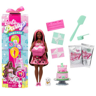 Barbie Party Unboxed 2 1 pop med lyserosa kjole