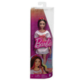 Barbie pop fashionista vestido blanco cabello oscuro