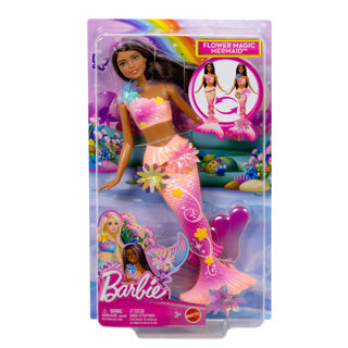 Mattel barbie fantasy garden flower mermaid brunette