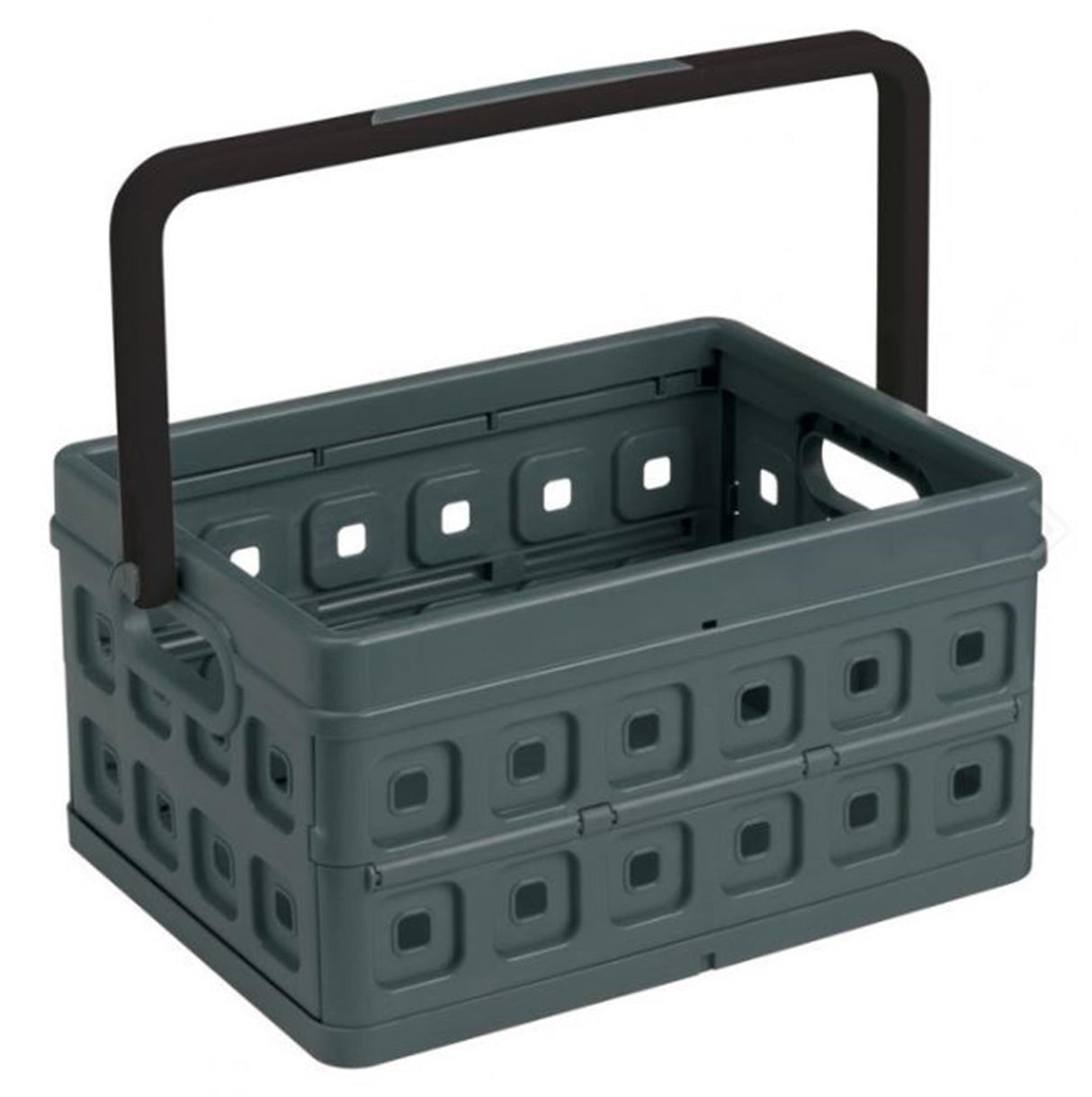Sunware folding crate 24ltr gray handle