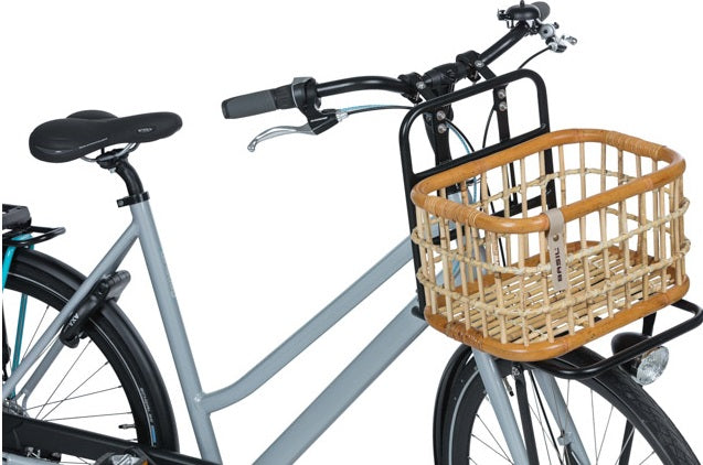 Basil Green Life - Rattan Bicycle Basket - Střední - Land Natural Brown