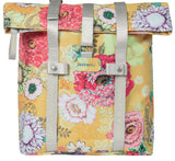 Shopper per biciclette da campo Basil Bloom, giallo, tappo riciclato, spalla impermeabile e regolabile