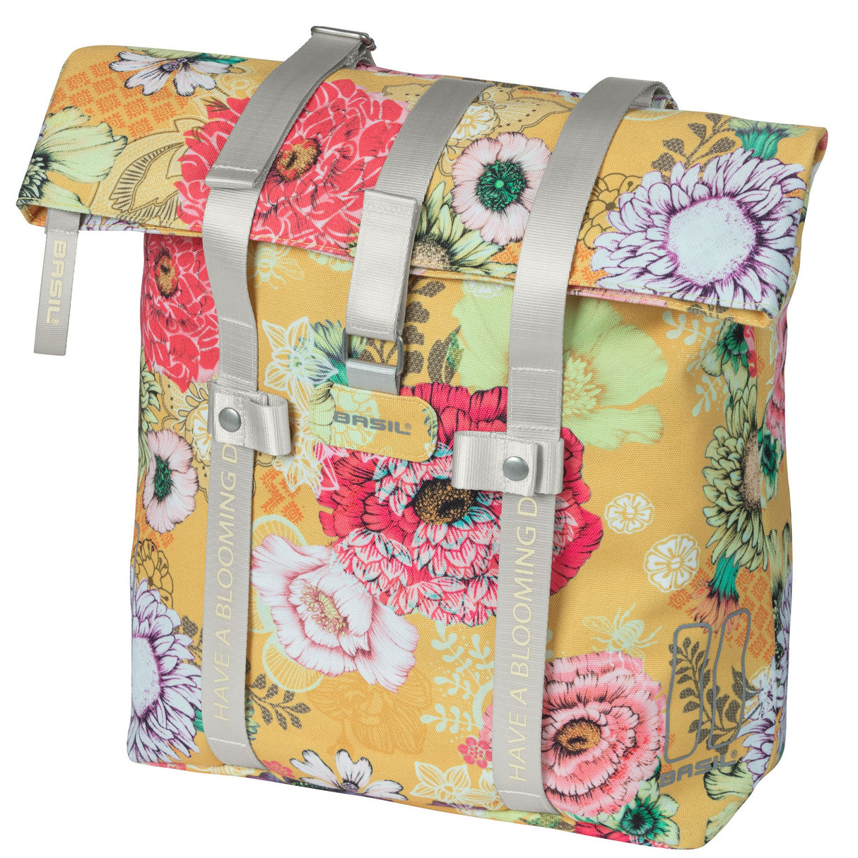 Basil Bloom Field Bicycle Shopper, gul, resirkulert hette, vanntett, justerbar skulderstropp