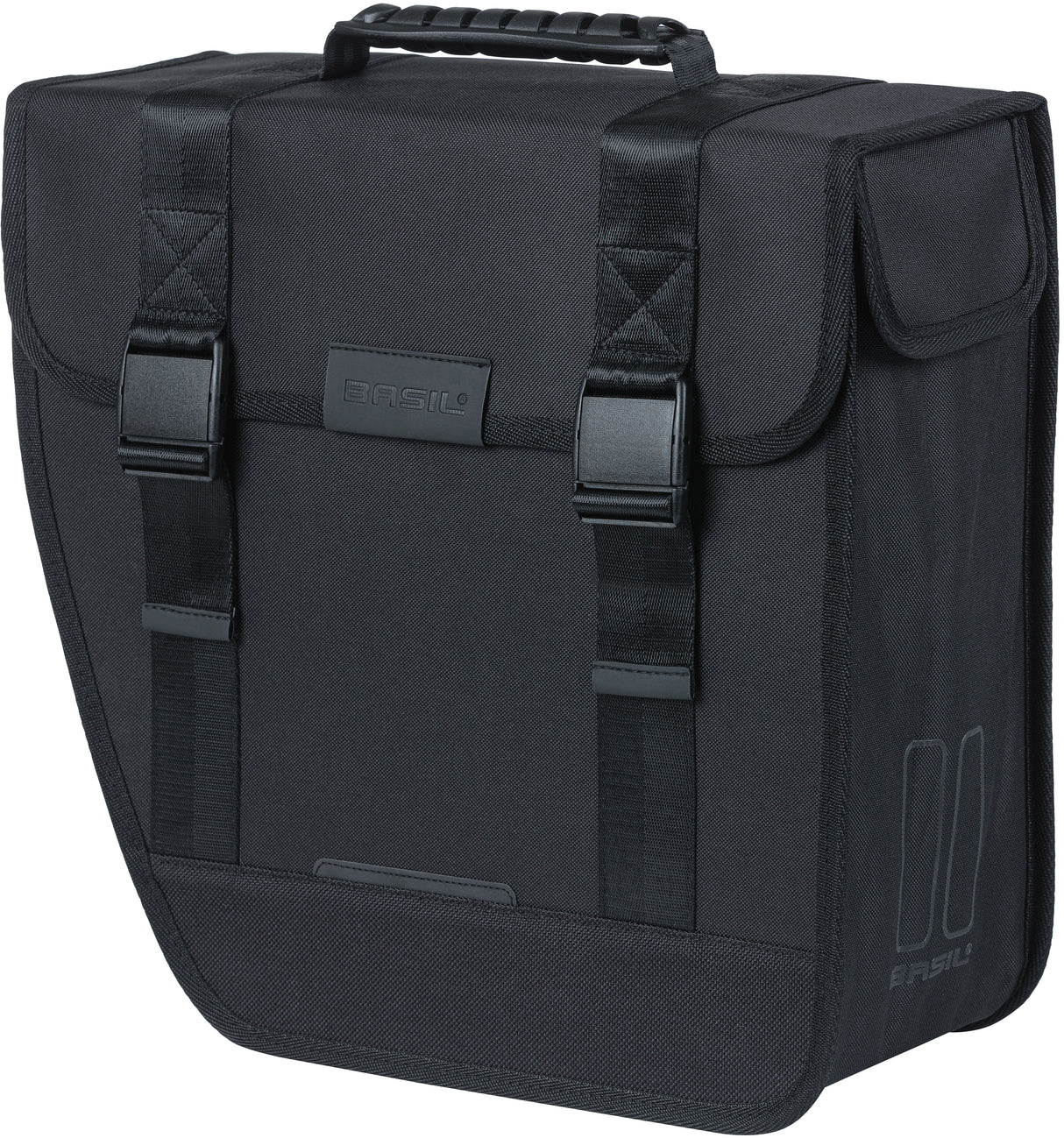 Basil Tour Left - Single bicycle bag, black, 14l