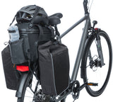 Basil miles XL Pro bagasjetrusselpose, svart oransje, vanntett, 9-36L, egnet for elektriske sykler