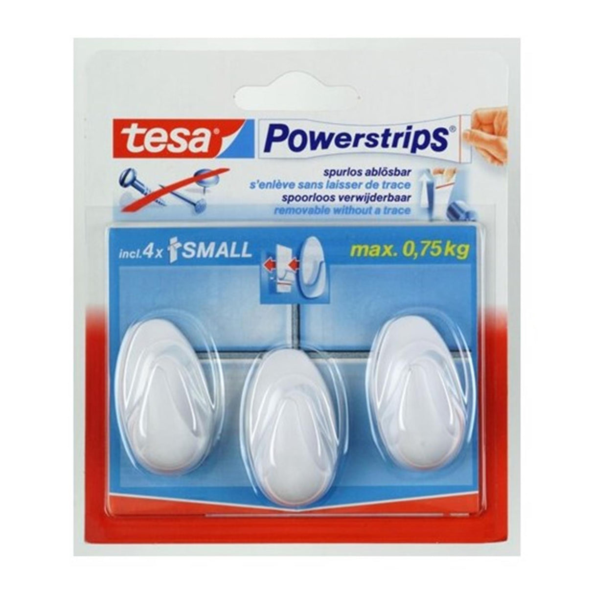 Tesa haak s ovaal wit