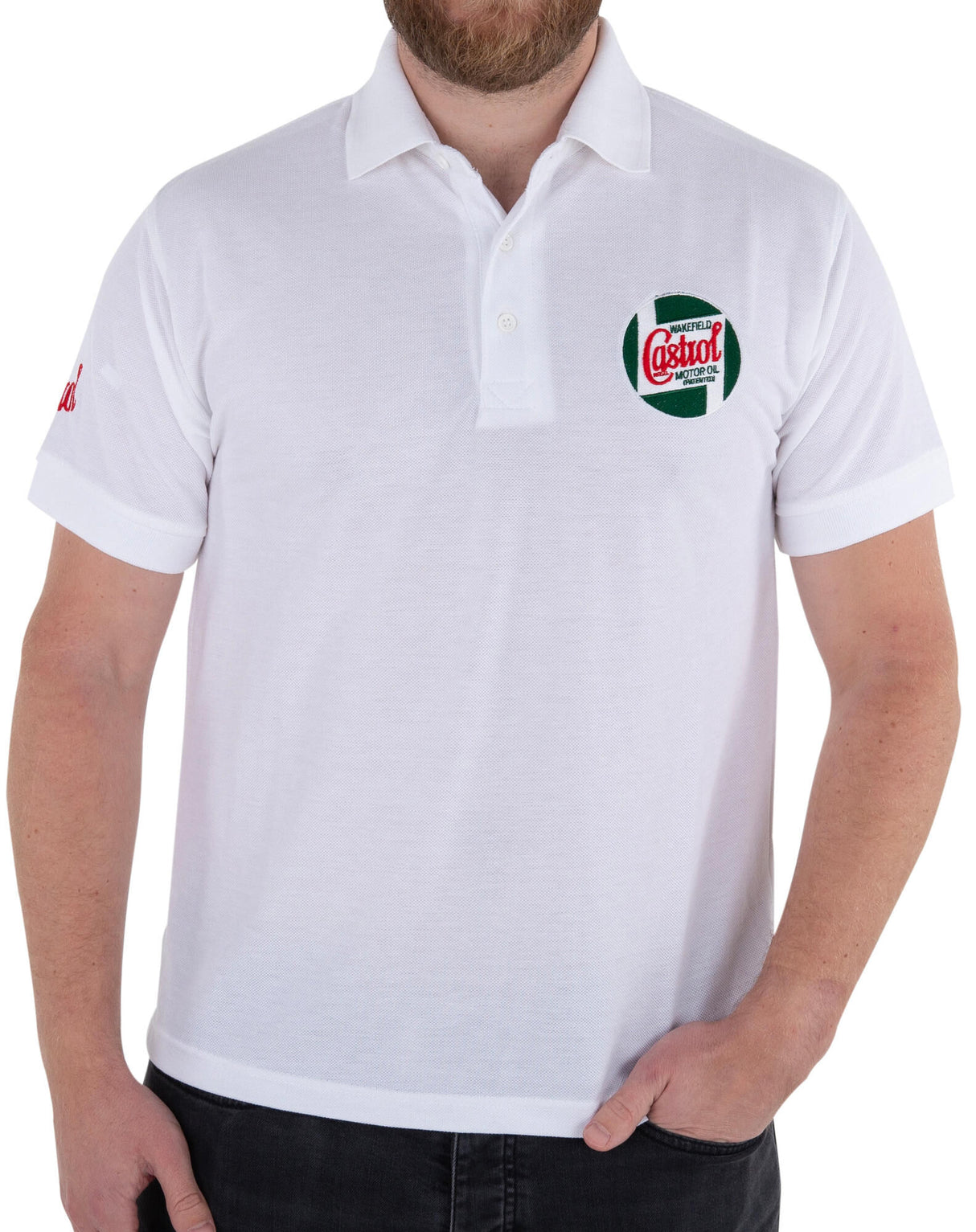 Castrol klassiek poloshirt poloshirt classic white gr. l 50
