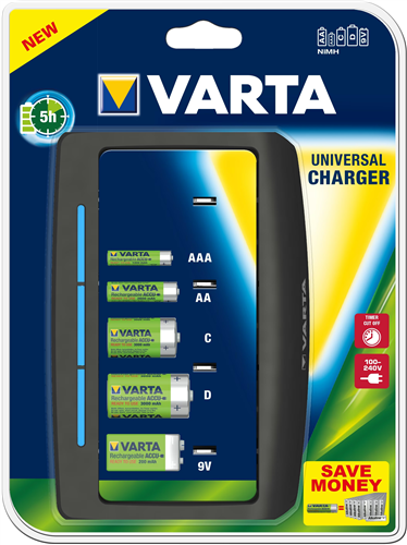 Carregador de bateria Varta nimh aa aaa | 1,2vcc | 4x AA HR6 2600mAh | 1 peça - -LCD de energia - -LCD de energia