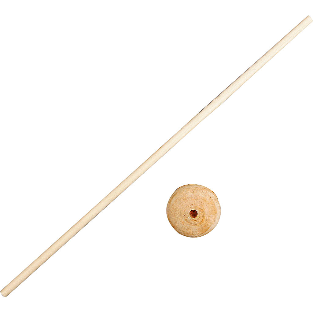 Creativ company stok met voet, h: 30 cm, d 4 cm, gatgrootte 6 mm, 10 set 1 doos
