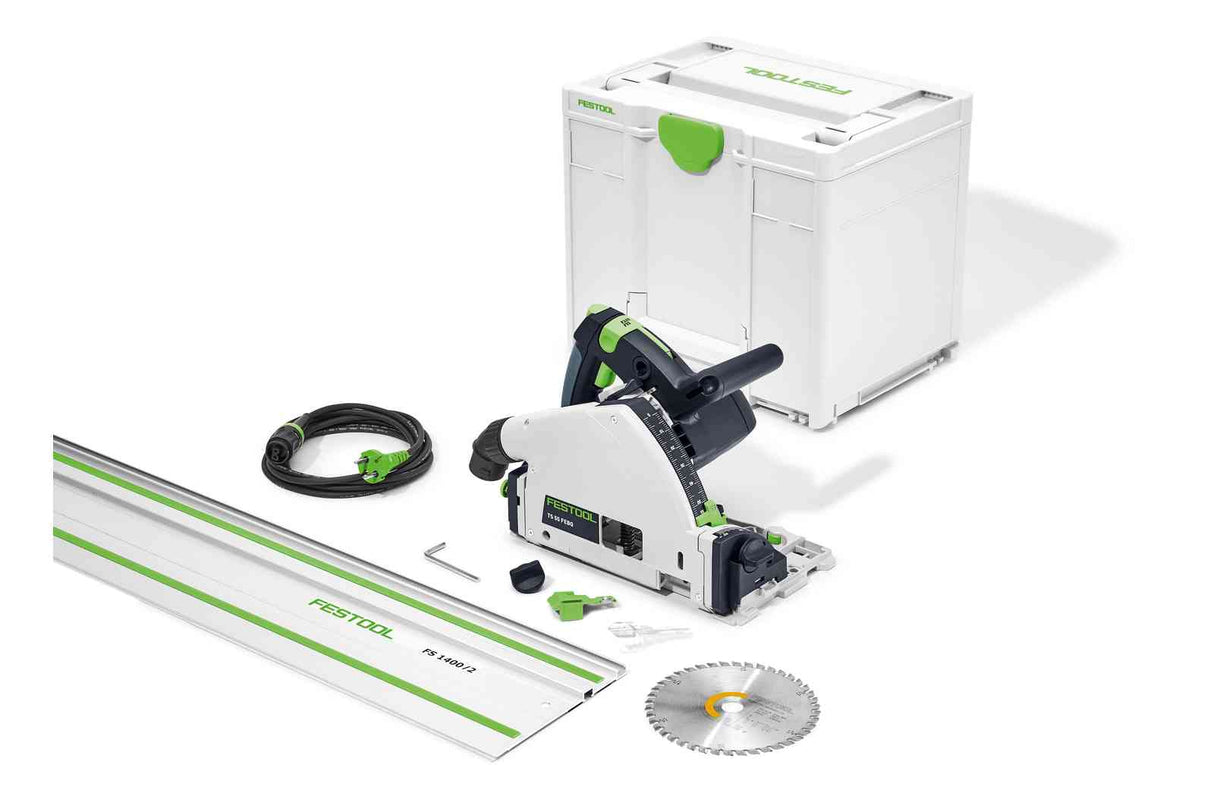 Festool ts 55 febq-plus-fs | máquina de sierra de inmersión | con carril guía | en caso - 577010