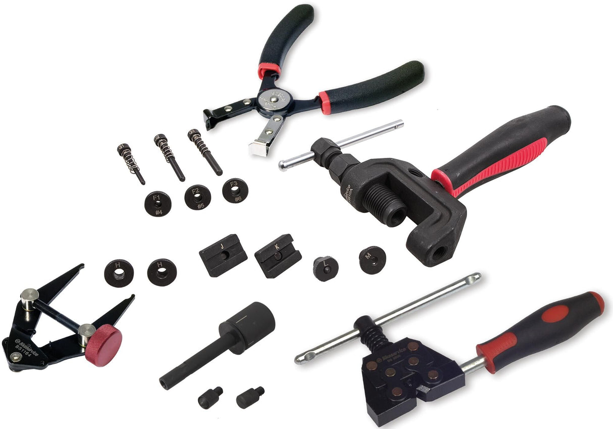 Bikeservice chain breaking and riveting tool set profi montgwrkzstz chain bst 19tlg