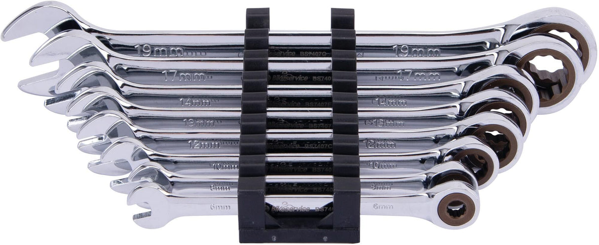 Bikeservice ratchet wrench set ringrtschmaulschlstz bst 8pcs straight long