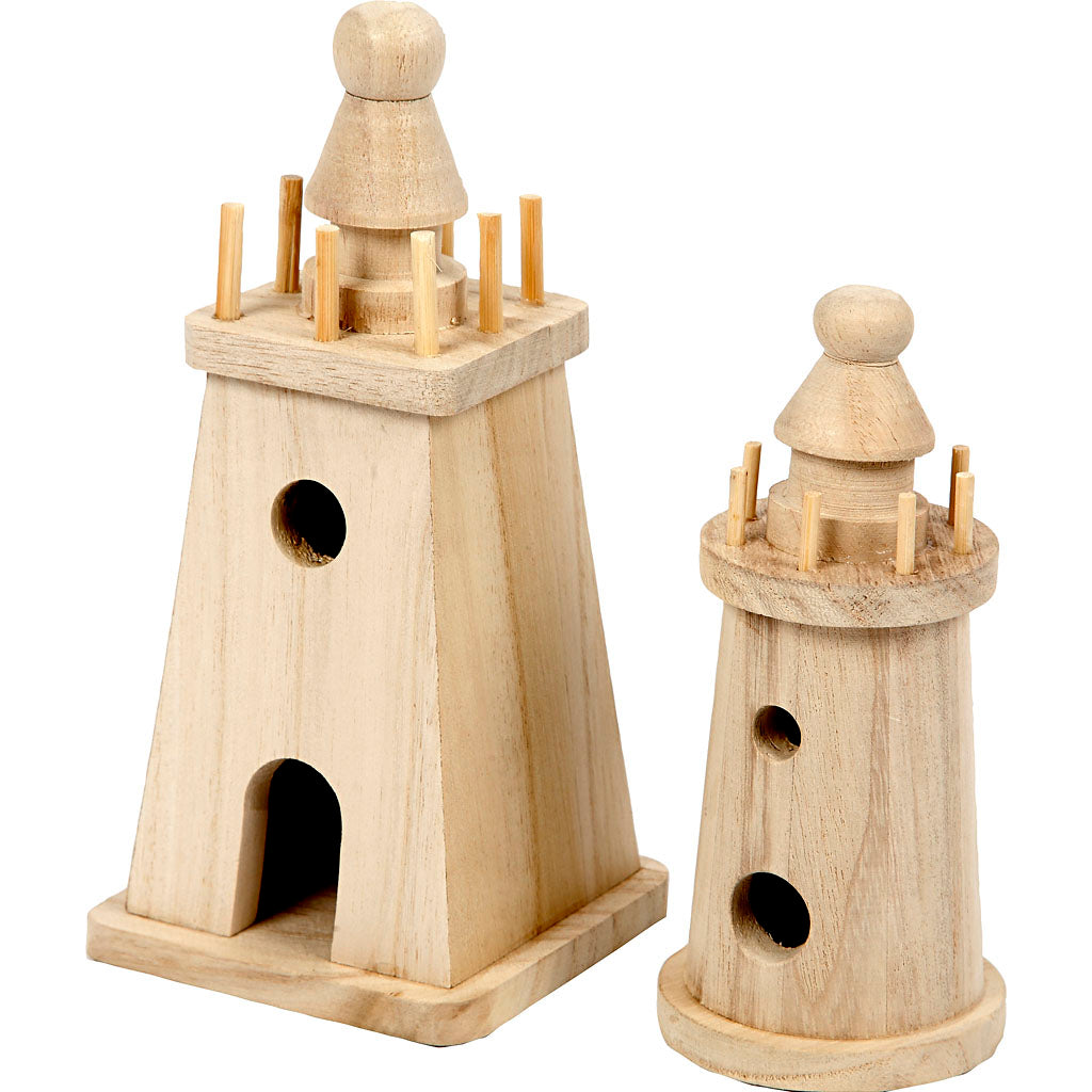 Creative company lighthouse, h: 13,5+18 cm, 2 pieces in 1 box