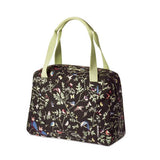 Basil Wanderlust Carry All Bag - Black bicycle handbag with colorful bird print
