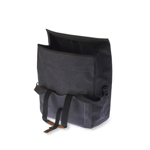 Basil Urban Dry Business Bag - Waterproof bicycle shoulder bag, 20L capacity, Charcoal Melee