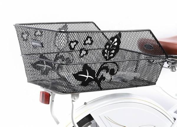 Basil Cento Flower - Bicycle basket - On the back - Black