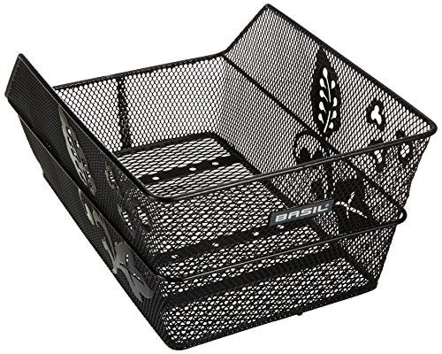 Basil Cento Flower - Bicycle basket - On the back - Black