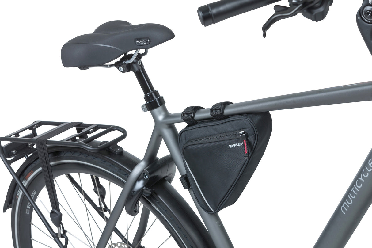 Basilsportdesign Frametas M - Sort cykelpose - 1,7L - Vand -Repellent - Velcro montering