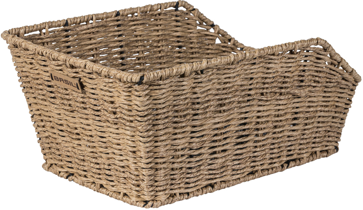 Basil Cento Rattan Look - Bicycle basket - On the back - Light brown
