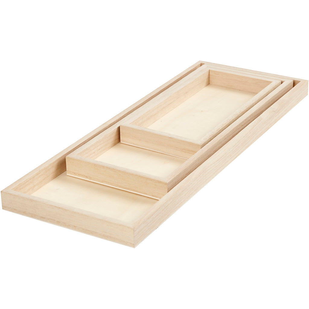 Creativ company trays, l: 20+30+40 cm, w: 10+12+15 cm, 3 pieces 1 box