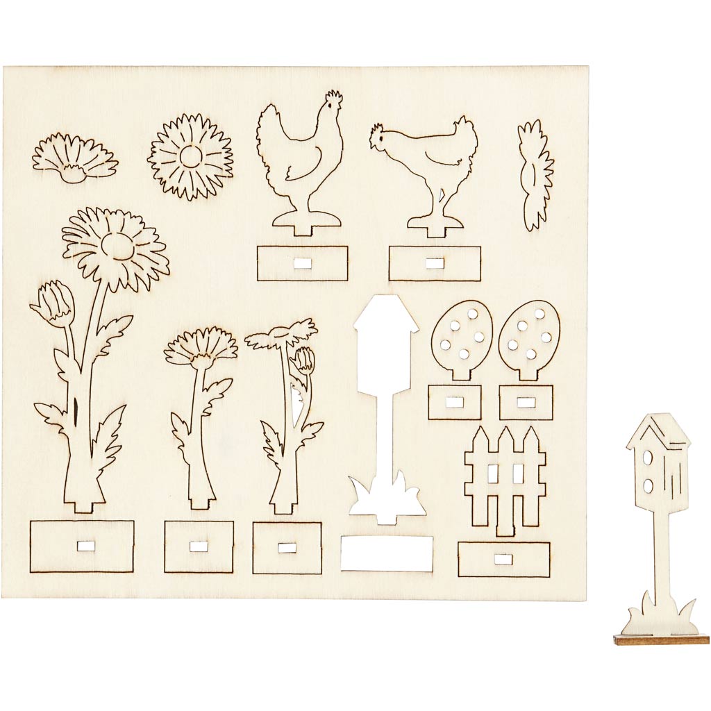 Creativ company diy wooden figures, l: 15.5 cm, w: 17 cm, thickness 3 mm, 1 box