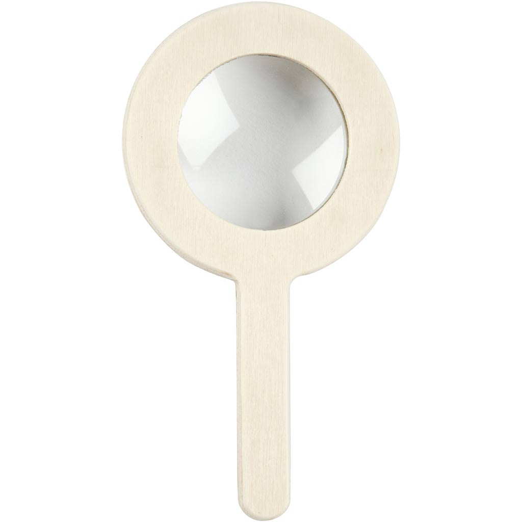Wooden magnifying glass