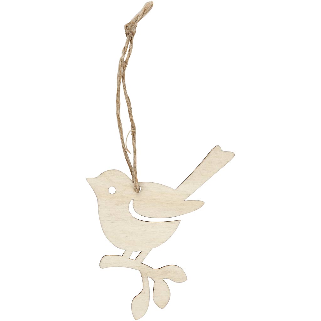 Creative Company Wooden Ciondolo Vogel, set di 5
