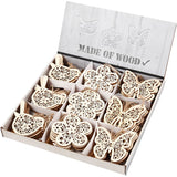 Creativ Company wooden figures butterfly flower and bird, 90st.