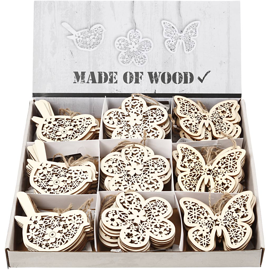 Creative Company Wooden Figures Flower and Bird, 90.
