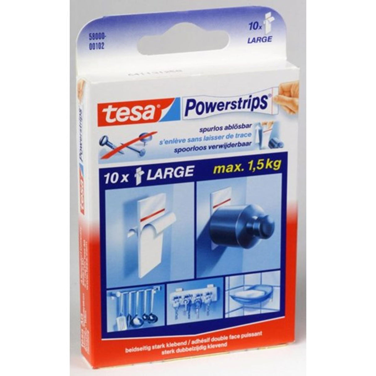 Tesa powerstrips large 10st wit