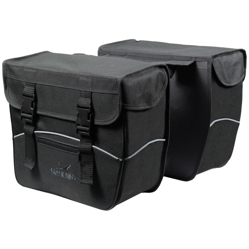 Bolsa da Groenlândia dupla preta preta. Dimensões 35x31x16 (x2) cm. Lados excorrentes, 34L