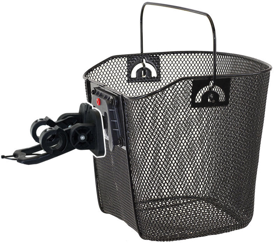 Cesta de bicicleta desmontable de Ventura poderosa con montaje de dirección - negro