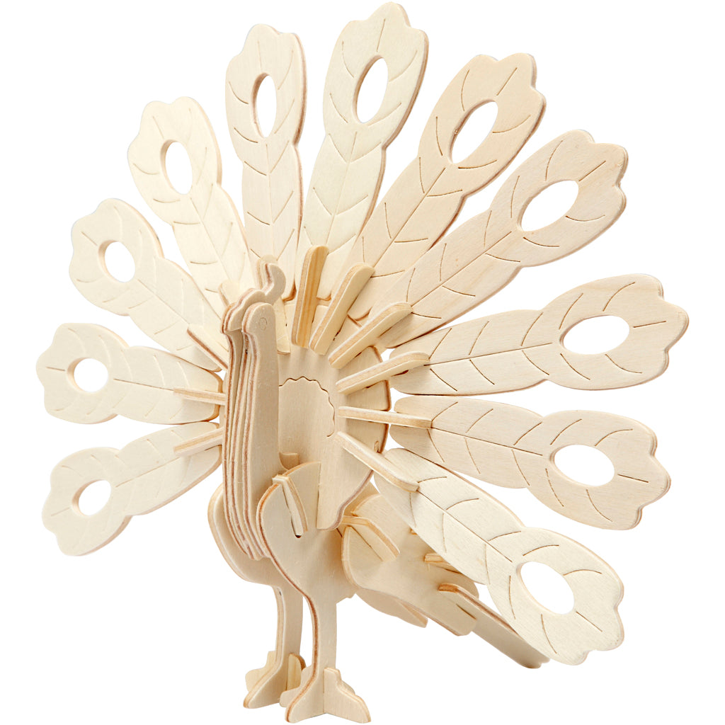 Creativ company 3d puzzle, peacock, size 10x20.5x17.5 cm, 1 piece