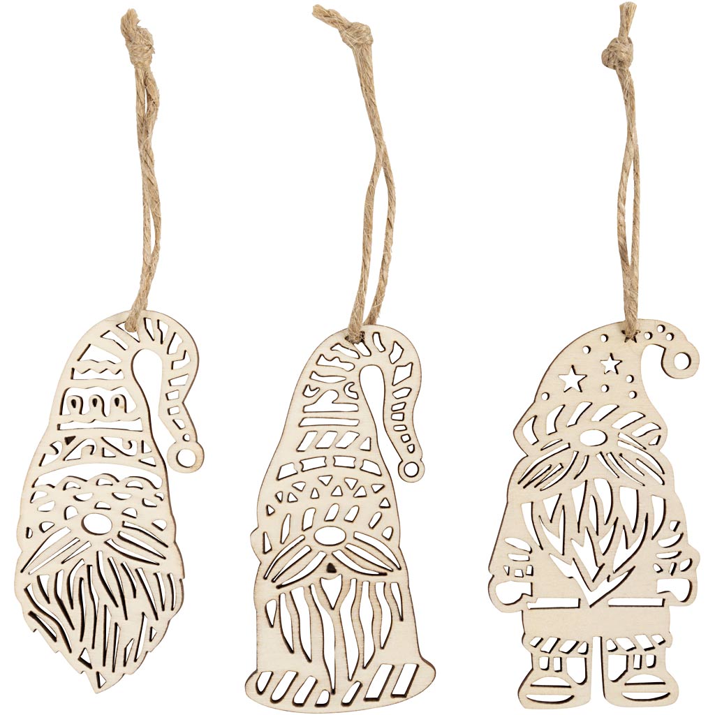 Creativ company scandinavische kerstkabouter, h: 8 cm, b: 4 cm, 6 stuk 1 doos