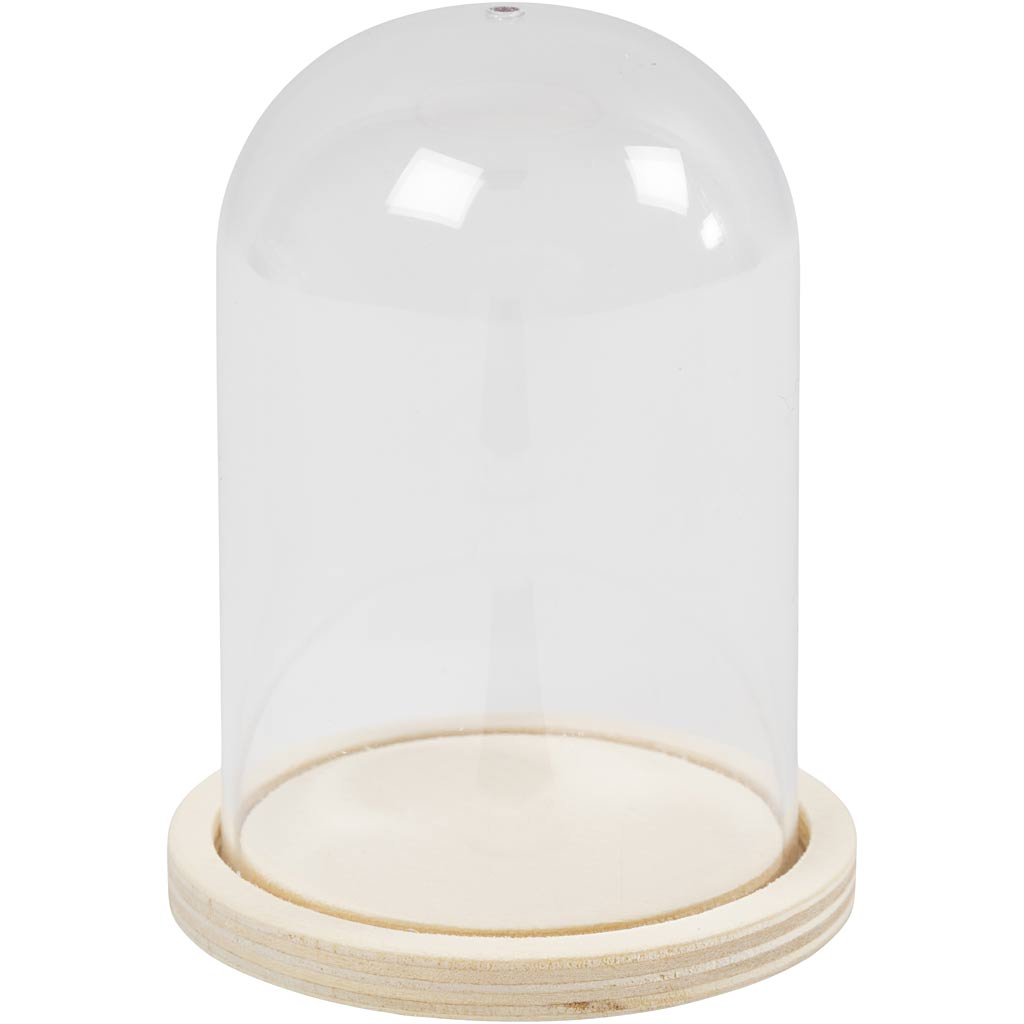 Creativ company klok op houten voet, h: 9,5 cm, d 6 cm, gatgrootte 3 mm, 1 stuk