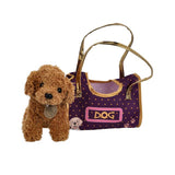 Plush plush dog in bag