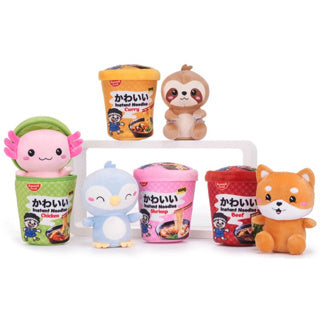 Kawaii pluche noodle pot met dier 4 asst | 4 stuks