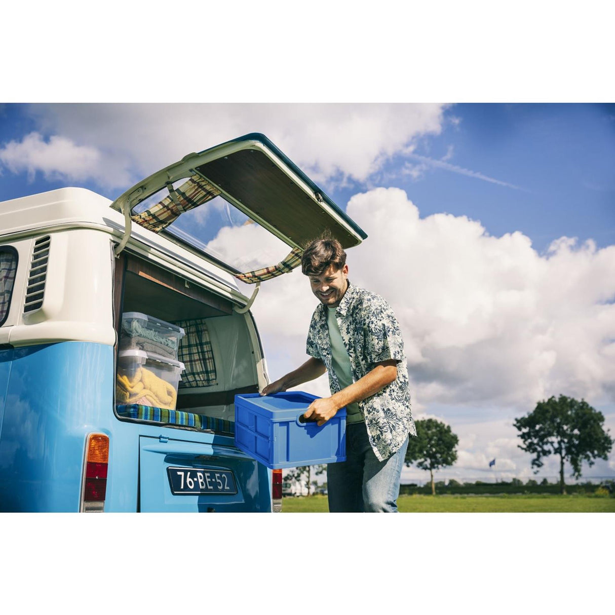 Sunware gesloten vouwkrat 32l blauw