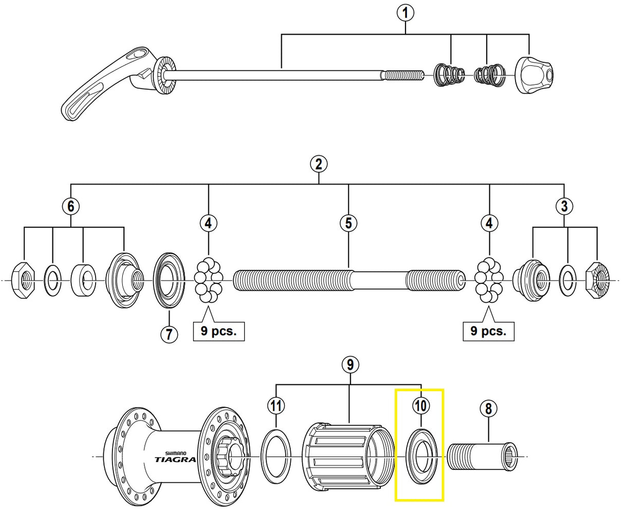 Shimano Stoffhaube auf der rechten FH-4500