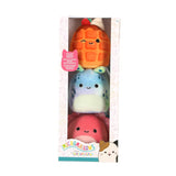 Squishmallows micromallows pluche 6,5 cm 3 pack auggie, weaver zinx
