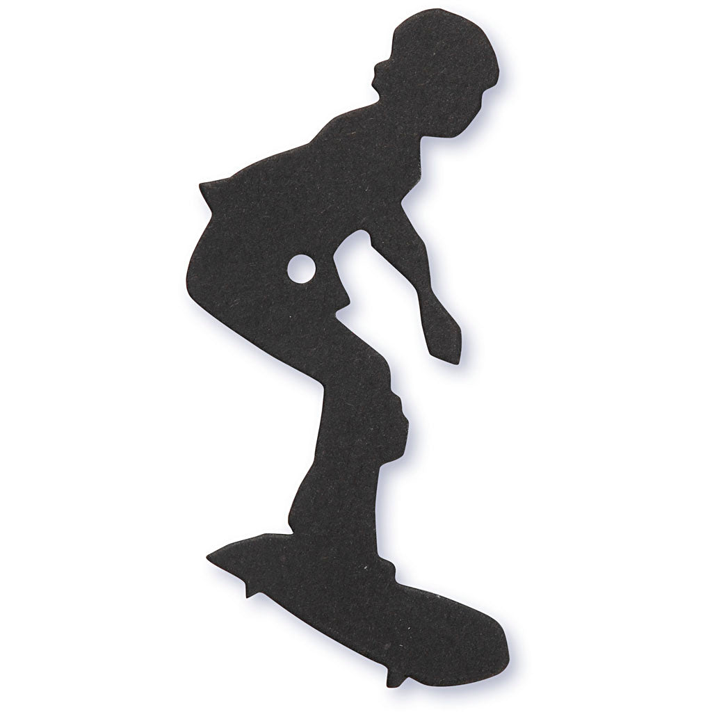 Creativ company label, skater, size 56x67 mm, black, 10 pieces in a box