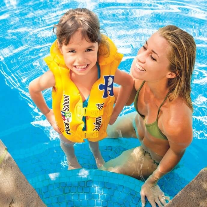 Gilet de natation des enfants jaune Intex