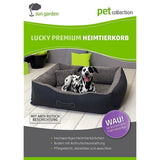 Sun Garden Luxury Dog Basket Lucky + Cushion 80x70x20cm Gray
