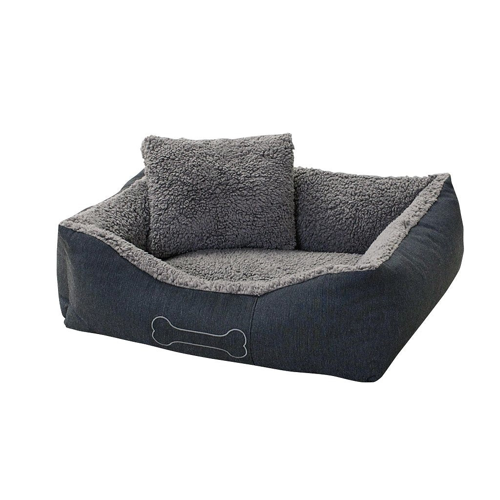 Sun Garden Luxury Dog Basket Lucky + Cushion 80x70x20cm Gray